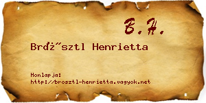 Brösztl Henrietta névjegykártya