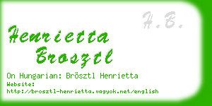 henrietta brosztl business card